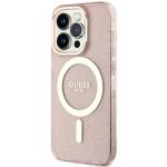 Carcasa Guess Glitter Gold cu MagSafe compatibila cu iPhone 14 Pro, Roz 3 - lerato.ro