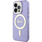 Carcasa Guess Glitter Gold cu MagSafe compatibila cu iPhone 14 Pro, Mov 3 - lerato.ro
