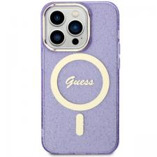 Carcasa Guess Glitter Gold cu MagSafe compatibila cu iPhone 14 Pro, Mov