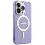 Carcasa Guess Glitter Gold cu MagSafe compatibila cu iPhone 14 Pro, Mov 5 - lerato.ro