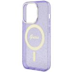 Carcasa Guess Glitter Gold cu MagSafe compatibila cu iPhone 14 Pro, Mov 7 - lerato.ro