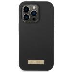 Carcasa Guess Silicone Logo Plate cu MagSafe compatibila cu iPhone 14 Pro, Negru 2 - lerato.ro
