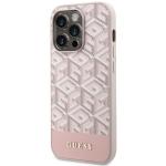 Carcasa Guess GCube Stripes cu MagSafe compatibila cu iPhone 14 Pro, Roz 3 - lerato.ro