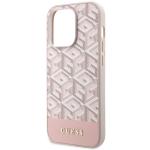 Carcasa Guess GCube Stripes cu MagSafe compatibila cu iPhone 14 Pro, Roz 7 - lerato.ro