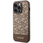 Carcasa Guess GCube Stripes cu MagSafe compatibila cu iPhone 14 Pro, Maro 3 - lerato.ro