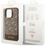 Carcasa Guess GCube Stripes cu MagSafe compatibila cu iPhone 14 Pro, Maro 9 - lerato.ro
