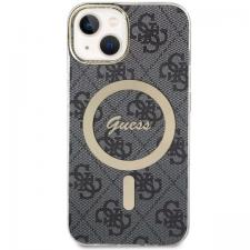 Carcasa Guess 4G cu MagSafe compatibila cu iPhone 14 Plus / 15 Plus, Negru