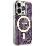Carcasa Guess Leopard cu MagSafe compatibila cu iPhone 14 Pro, Roz 5 - lerato.ro