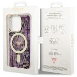 Carcasa Guess Leopard cu MagSafe compatibila cu iPhone 14 Pro, Roz 9 - lerato.ro