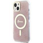 Carcasa Guess 4G cu MagSafe compatibila cu iPhone 14 Plus / 15 Plus, Roz 3 - lerato.ro