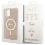 Carcasa Guess 4G cu MagSafe compatibila cu iPhone 14 Plus / 15 Plus, Roz 9 - lerato.ro