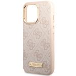Carcasa Guess 4G Logo Plate cu MagSafe compatibila cu iPhone 14 Pro, Roz 7 - lerato.ro