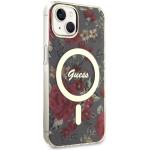 Carcasa Guess Flower cu MagSafe compatibila cu iPhone 14 Plus / 15 Plus, Verde 5 - lerato.ro