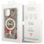 Carcasa Guess Flower cu MagSafe compatibila cu iPhone 14 Plus / 15 Plus, Verde 9 - lerato.ro