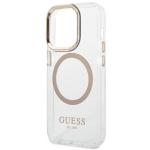 Carcasa Guess Gold Metal Outline cu MagSafe compatibila cu iPhone 14 Pro, Transparent 7 - lerato.ro