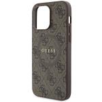 Carcasa Guess 4G Collection Leather Metal Logo cu MagSafe compatibila cu iPhone 14 Pro, Maro 7 - lerato.ro