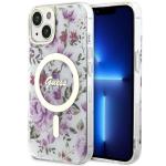 Carcasa Guess Flower cu MagSafe compatibila cu iPhone 14 Plus / 15 Plus, Transparent 4 - lerato.ro