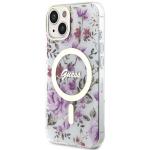 Carcasa Guess Flower cu MagSafe compatibila cu iPhone 14 Plus / 15 Plus, Transparent 3 - lerato.ro