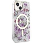 Carcasa Guess Flower cu MagSafe compatibila cu iPhone 14 Plus / 15 Plus, Transparent 5 - lerato.ro