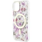Carcasa Guess Flower cu MagSafe compatibila cu iPhone 14 Plus / 15 Plus, Transparent 7 - lerato.ro
