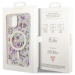 Carcasa Guess Flower cu MagSafe compatibila cu iPhone 14 Plus / 15 Plus, Transparent 9 - lerato.ro