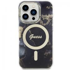 Carcasa Guess Golden Marble cu MagSafe compatibila cu iPhone 14 Pro, Black