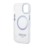 Carcasa Guess Metal Outline cu MagSafe compatibila cu iPhone 14 Plus / 15 Plus, Albastru 8 - lerato.ro