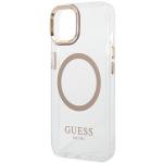 Carcasa Guess Gold Metal Outline compatibila cu iPhone 14 Plus / 15 Plus, Transparent 7 - lerato.ro