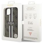 Carcasa Guess 4G Printed Stripes cu MagSafe compatibila cu iPhone 14 Plus / 15 Plus, Maro 9 - lerato.ro