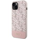 Carcasa Guess GCube Stripes cu MagSafe compatibila cu iPhone 14 Plus / 15 Plus, Roz 3 - lerato.ro