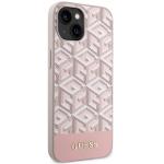 Carcasa Guess GCube Stripes cu MagSafe compatibila cu iPhone 14 Plus / 15 Plus, Roz 5 - lerato.ro