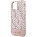 Carcasa Guess GCube Stripes cu MagSafe compatibila cu iPhone 14 Plus / 15 Plus, Roz 7 - lerato.ro