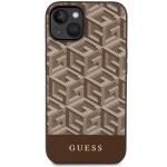 Carcasa Guess GCube Stripes cu MagSafe compatibila cu iPhone 14 Plus / 15 Plus, Maro 2 - lerato.ro