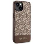 Carcasa Guess GCube Stripes cu MagSafe compatibila cu iPhone 14 Plus / 15 Plus, Maro 5 - lerato.ro