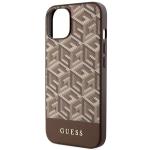 Carcasa Guess GCube Stripes cu MagSafe compatibila cu iPhone 14 Plus / 15 Plus, Maro 7 - lerato.ro