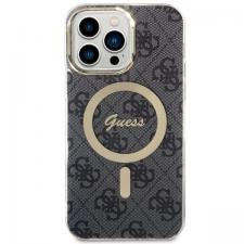 Carcasa Guess 4G cu MagSafe compatibila cu iPhone 14 Pro Max, Negru