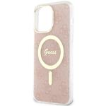 Carcasa Guess 4G cu MagSafe compatibila cu iPhone 14 Pro Max, Roz 7 - lerato.ro