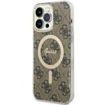 Carcasa Guess 4G cu MagSafe compatibila cu iPhone 14 Pro Max, Maro 3 - lerato.ro