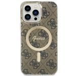 Carcasa Guess 4G cu MagSafe compatibila cu iPhone 14 Pro Max, Maro 2 - lerato.ro