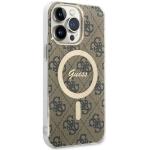 Carcasa Guess 4G cu MagSafe compatibila cu iPhone 14 Pro Max, Maro 4 - lerato.ro