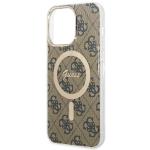 Carcasa Guess 4G cu MagSafe compatibila cu iPhone 14 Pro Max, Maro 6 - lerato.ro