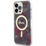 Carcasa Guess Flower cu MagSafe compatibila cu iPhone 14 Pro Max, Maro 3 - lerato.ro