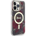 Carcasa Guess Flower cu MagSafe compatibila cu iPhone 14 Pro Max, Maro 5 - lerato.ro