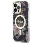 Carcasa Guess Flower cu MagSafe compatibila cu iPhone 14 Pro Max, Negru 3 - lerato.ro