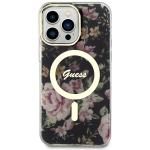 Carcasa Guess Flower cu MagSafe compatibila cu iPhone 14 Pro Max, Negru 2 - lerato.ro