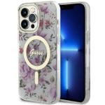 Carcasa Guess Flower cu MagSafe compatibila cu iPhone 14 Pro Max, Transparent 4 - lerato.ro