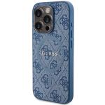 Carcasa Guess 4G Collection Leather Metal Logo cu MagSafe compatibila cu iPhone 14 Pro Max, Albastru 3 - lerato.ro
