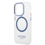 Carcasa Guess Blue Metal Outline cu MagSafe compatibila cu iPhone 14 Pro, Transparent 7 - lerato.ro