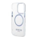 Carcasa Guess Blue Metal Outline cu MagSafe compatibila cu iPhone 14 Pro, Transparent 8 - lerato.ro