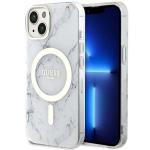 Carcasa Guess Marble cu MagSafe compatibila cu iPhone 14 Plus / 15 Plus, Alb 4 - lerato.ro